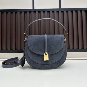 🩶 DEMELLIER Siena Saddle Bag Grey Leather Suede Crossbody